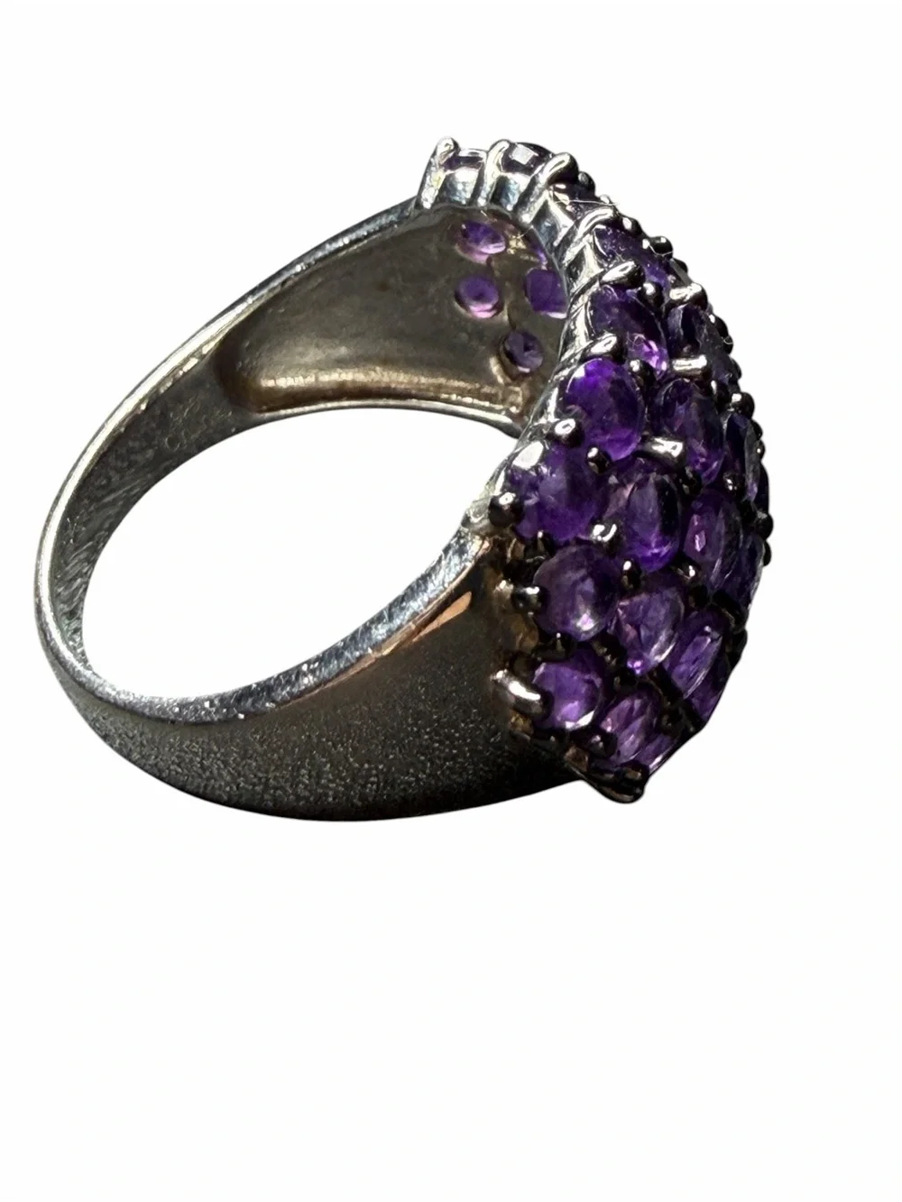 Purple Amethyst Dome Sterling Silver size 11 Ring
